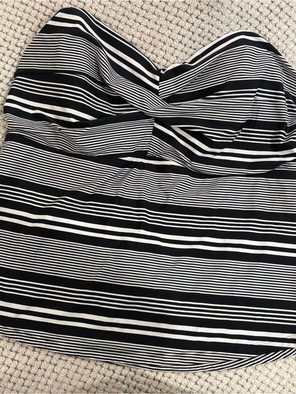 Black and White Striped swim top